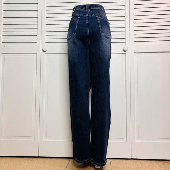 New CHICO’S Black Label Denim Navy Embellished Denim Pant Size 14 - Picture 12 of 12